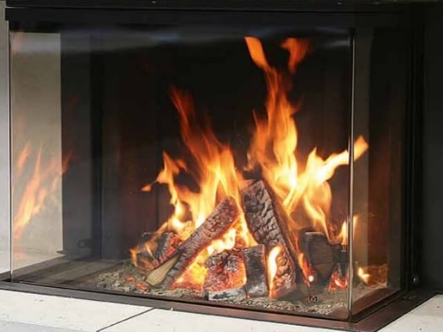 Wood fireplace